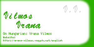 vilmos vrana business card